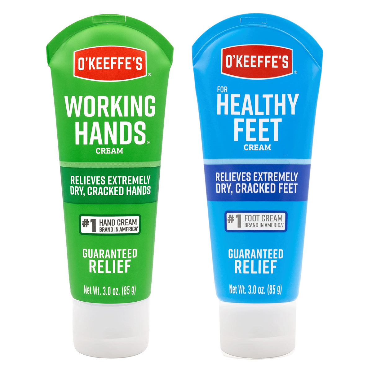 O'Keeffe'S Working Hands & Healthy Feet Creams, 3 Oz Tubes - Moisturizing Hand & Foot Care