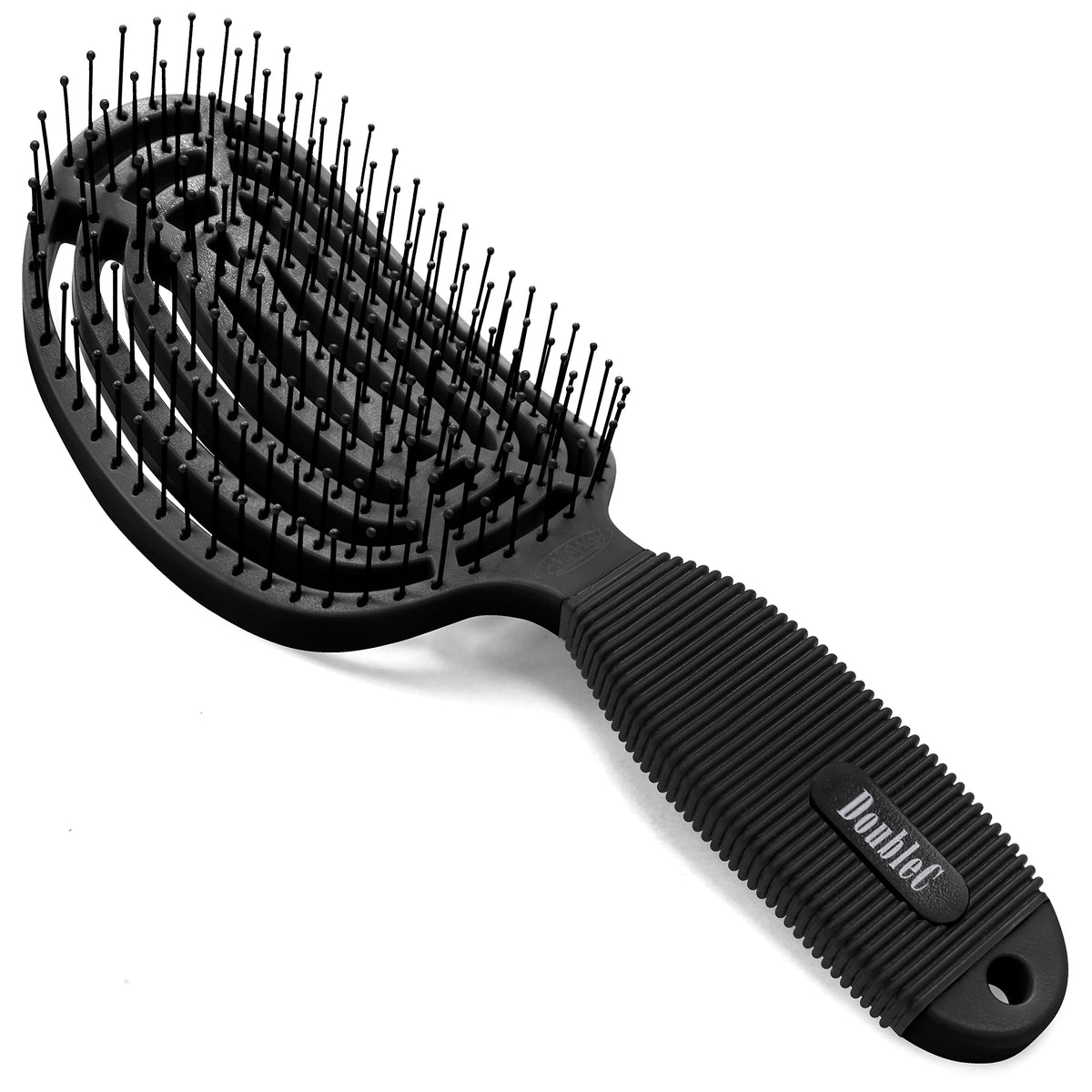 NuWay 4HAIR® DoubleC® Detangling Brush - Hair Dryer Safe, Iron Black, 1 Count