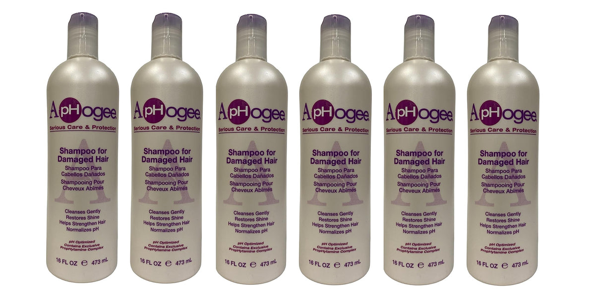 Aphogee Shampoo For Damaged Hair - 16 Oz, Pack Of 6 - Strengthens & Repairs Hair