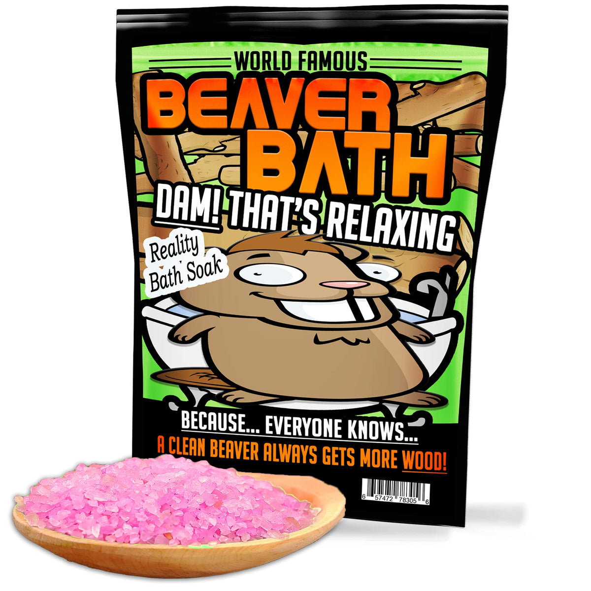 Gears Out Pink Bath Salts – Luxury Beaver Bath Soak, Funny Gifts For Women & Friends, 17Oz