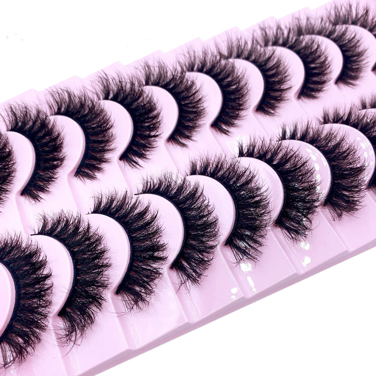 HBZGTLAD 10 Pairs 3D Mink Lashes - Handmade Fluffy Wispy Long False Eyelashes for Natural Eye