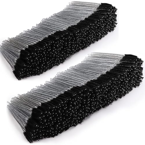 Tbestmax 2000 Pcs Black Disposable Mascara Wands Eyelash Brush Spoolies for Extensions