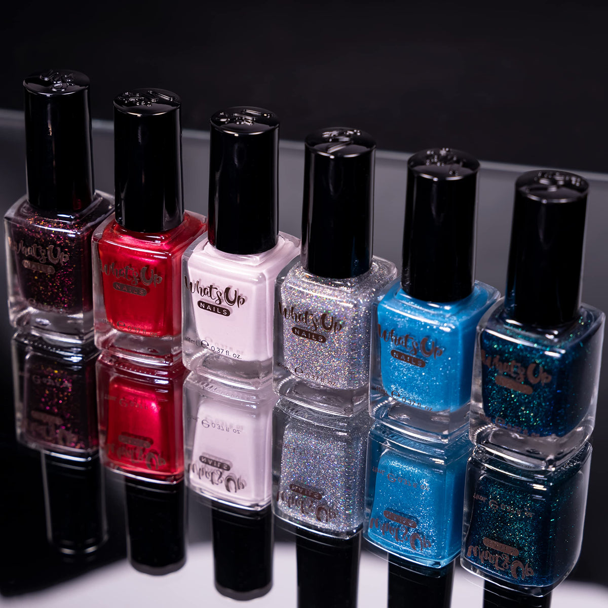 Whats Up Nails Recharge Collection - 6 Polishes + Magnet, 0.37 Fl Oz Each