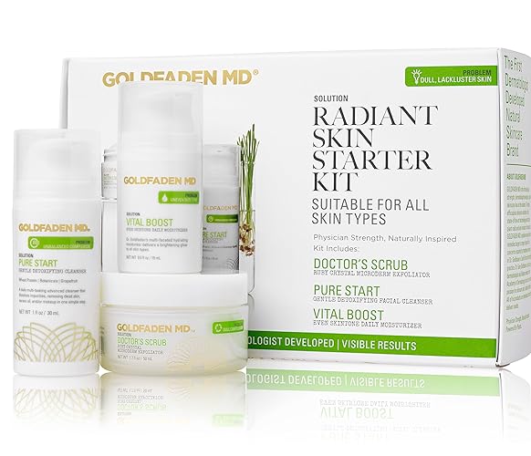 Goldfaden Md Radiant Skin Starter Kit | Exfoliator, Cleanser & Moisturizer | 3 Pc Set