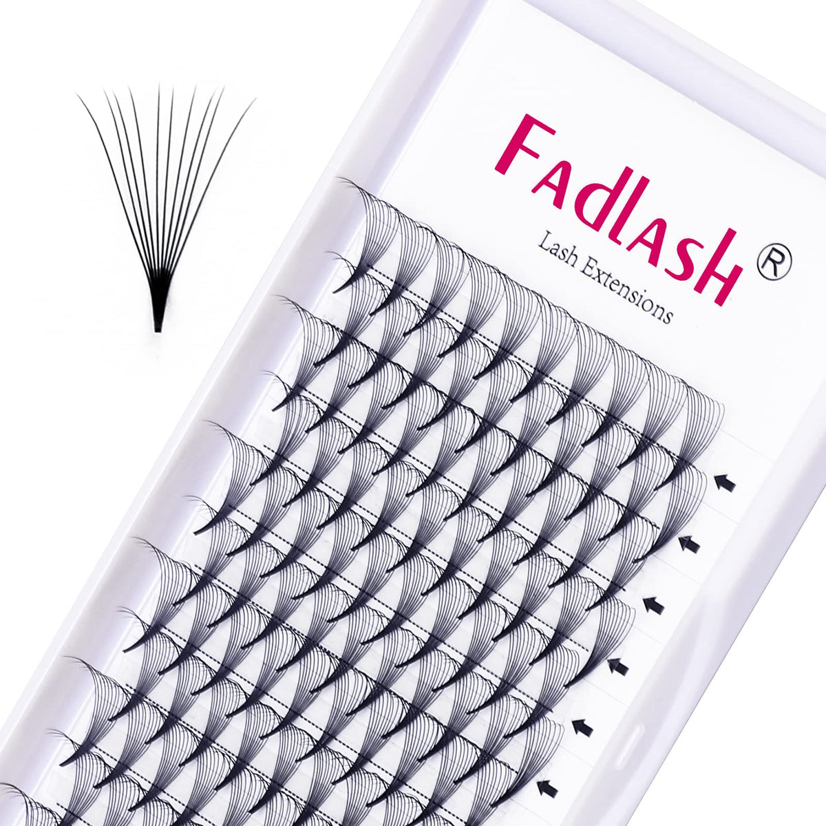 FADLASH 10D Premade Volume Lash Extensions 12mm C/D Curl Synthetic Mink Black