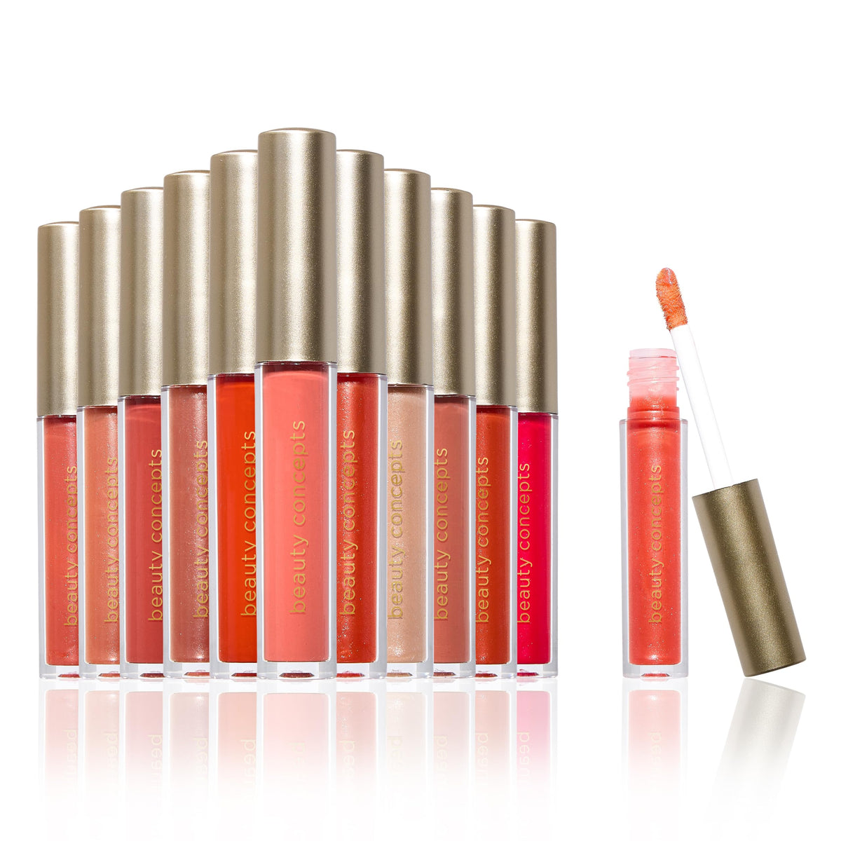 B.C Beauty Concepts Lip Gloss Set – 12 Shimmering Rosy Nudes For A Radiant Finish