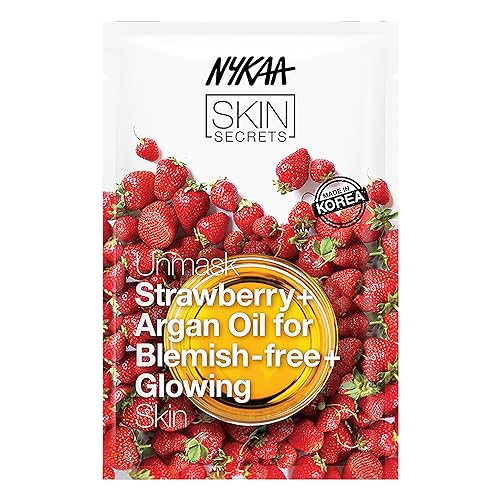 Nykaa Naturals Strawberry & Argan Oil Bubble Sheet Mask - 0.67 Oz For Dull, Dry Skin