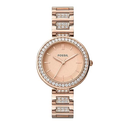 Fossil Karli Rose Gold-Tone Three-Hand Stainless Steel Watch For Women