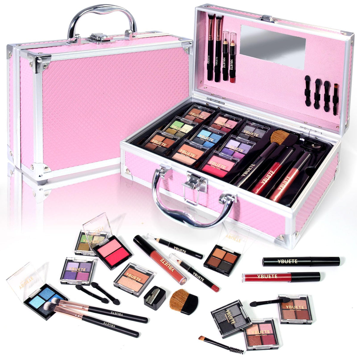 Ybuete Makeup Kit For Teens & Women - Full Starter Cosmetics Set, Train Case, Eyeshadow & Blush