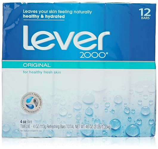 Lever 2000 Bar Soap - Refreshing Body & Facial Cleanser, 4 Oz, 12 Bars, Bacteria Wash