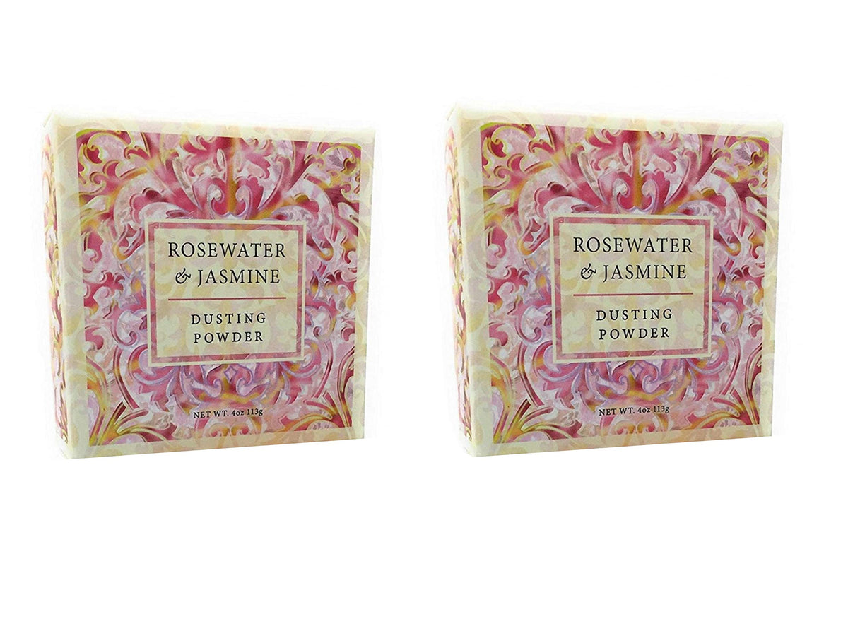 Greenwich Bay Trading Co. Rosewater & Jasmine Dusting Powder - 4 Oz, 2 Pack