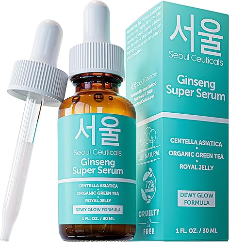 Seoulceuticals Ginseng Serum - K Beauty Skincare With Green Tea & Centella, 1Oz - Organic & Cruel