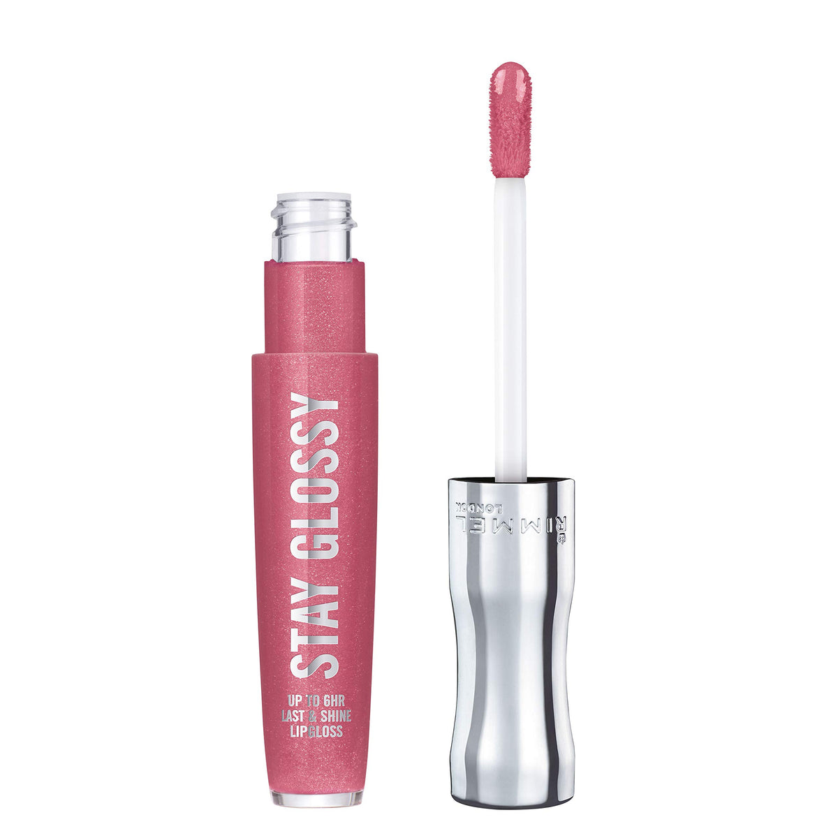 Rimmel Stay Glossy Lip Gloss, 0.18Oz - Non-Sticky, Lightweight, Color & Shine In Stay My Rose