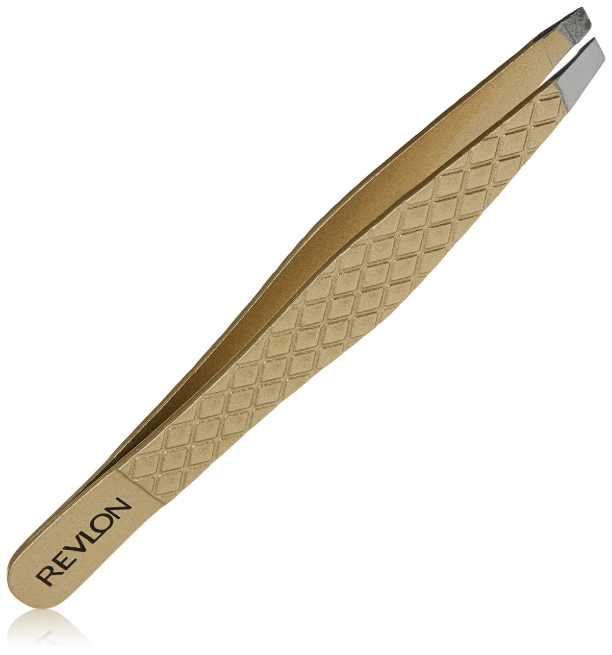 Revlon Titanium Coated Slant Tweezers With Diamond Grip For Men, Women & Kids - 1 Pack