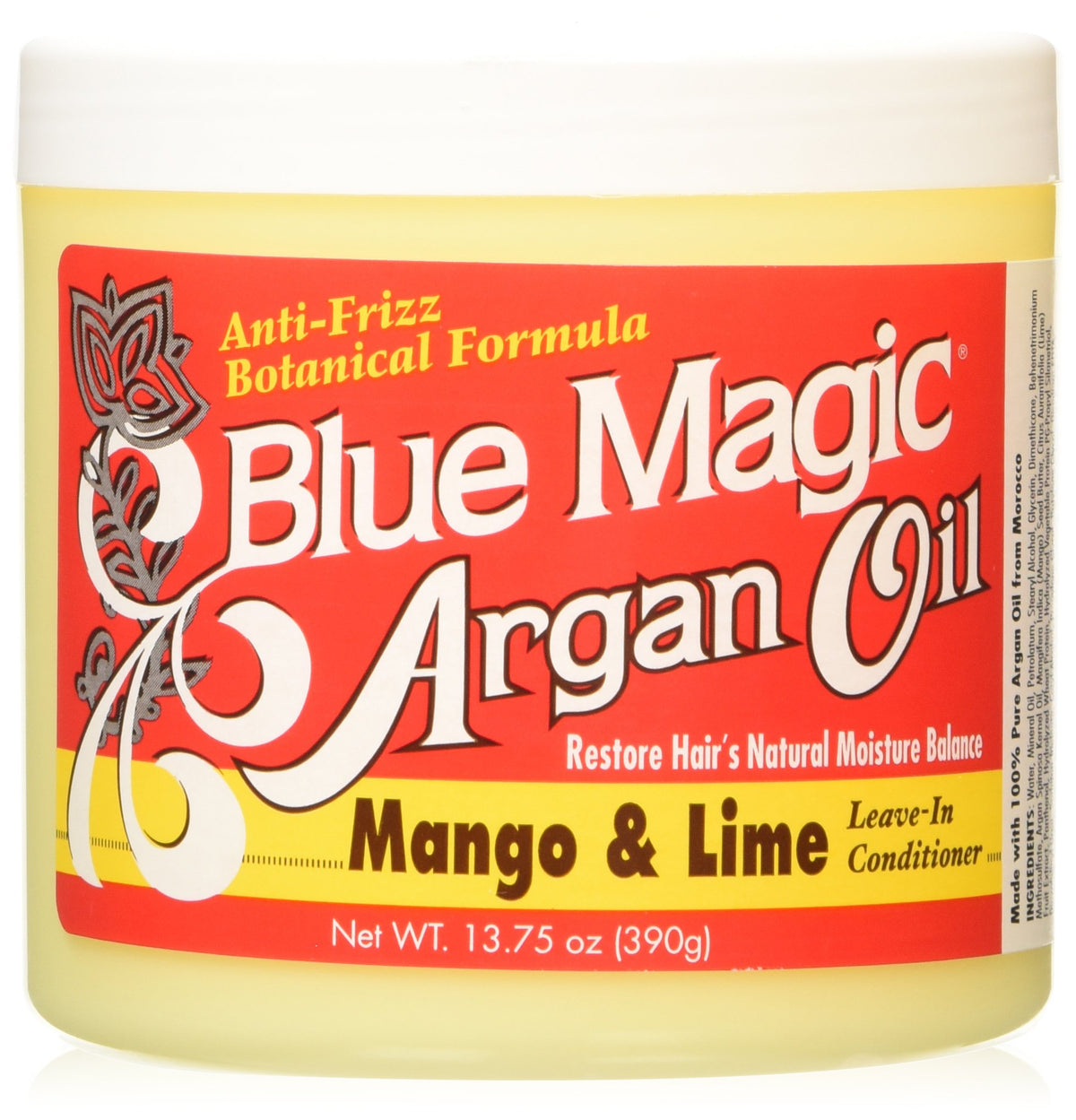 Blue Magic Argan Oil Leave In Conditioner, Mango/Lime, 13.75 Oz - Nourishing Hair Care