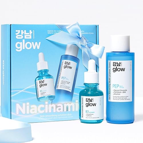 Gangnam Glow Skin-Smoothing Duo: Multi-Peptide Toner & Niacinamide Serum For Radiant Skin