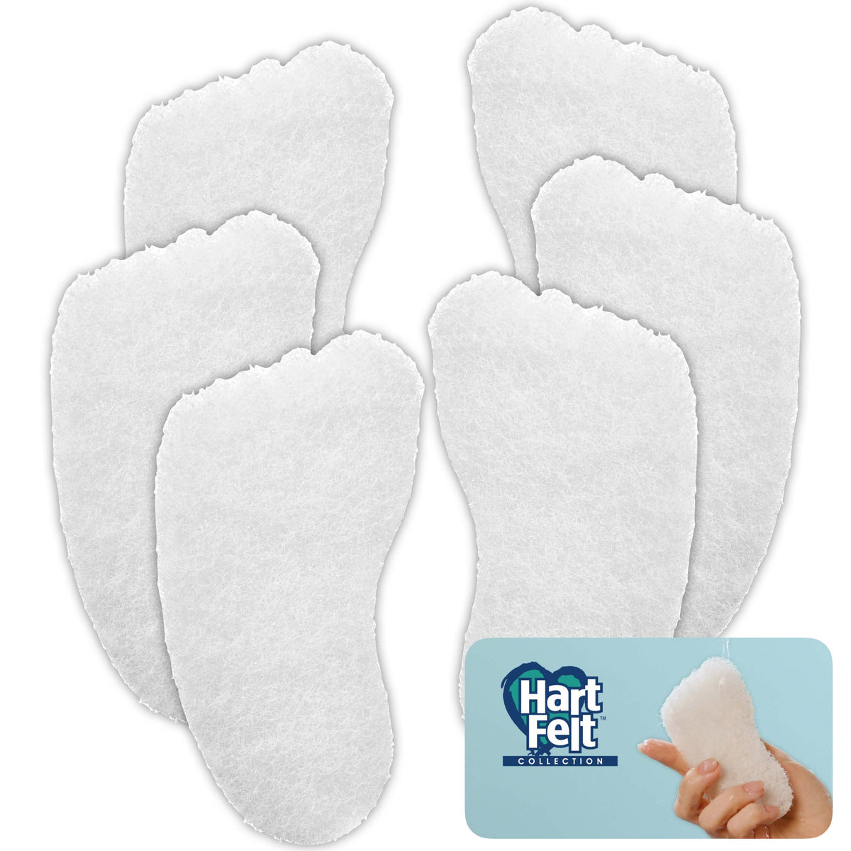 Hartfelt Foot Exfoliating Sponge - Chemical-Free Callus Remover For Smooth Feet, 6 Count