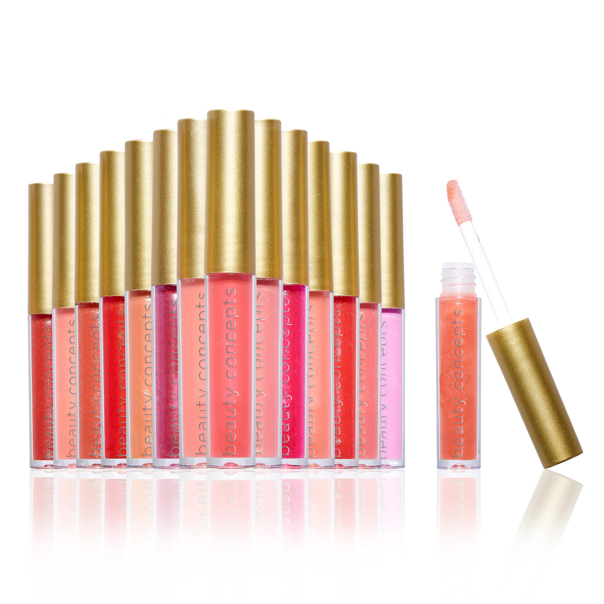 B.C BEAUTY CONCEPTS Lip Gloss Collection – 15 Shimmering Glossy Shades in Glitter Floral