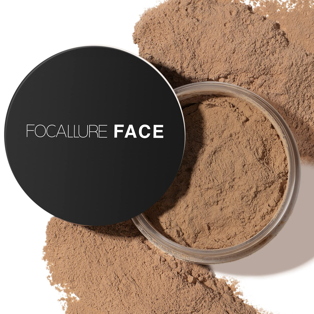 Focallure Translucent Loose Setting Powder, Shine-Free Matte, 0.25Oz, Includes Puff, Sand