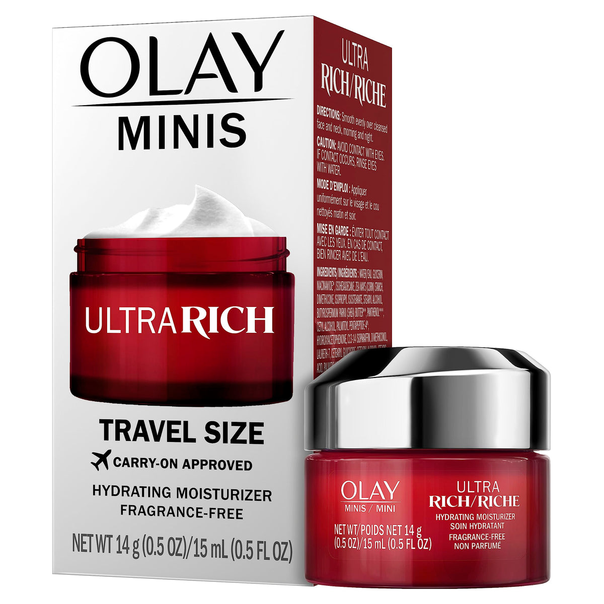 Olay Regenerist Ultra Rich Face Moisturizer, Fragrance-Free, 0.5 Oz Trial Size