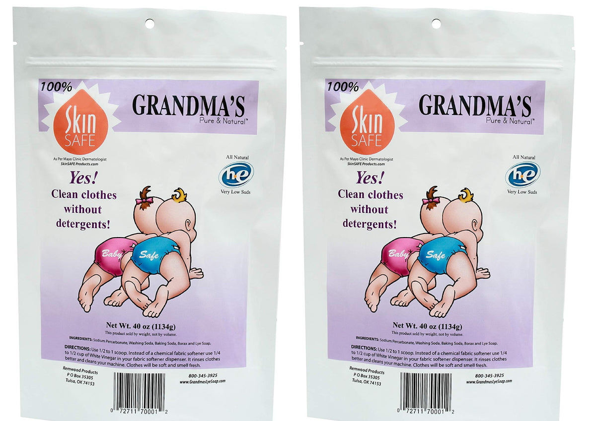 Grandma'S Pure & Natural Laundry Soap, Unscented, 40 Fl Oz, Pack Of 2, All Natural