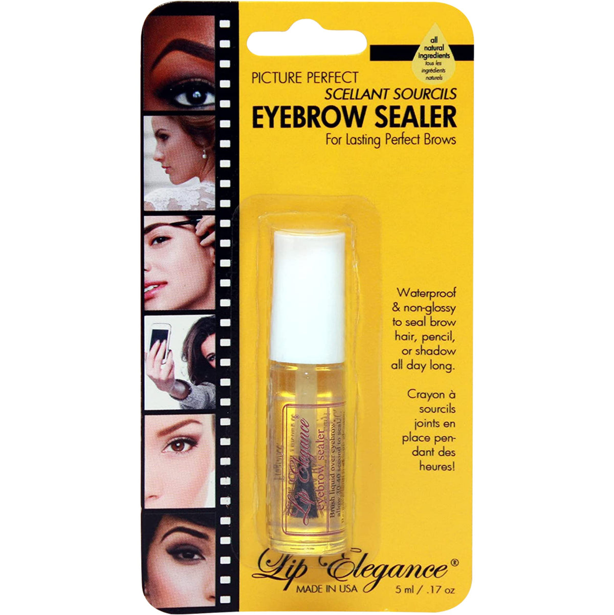 Lip Elegance Eyebrow Sealer - Clear Waterproof Brow Gel For Extreme Hold, 0.17 Ounce