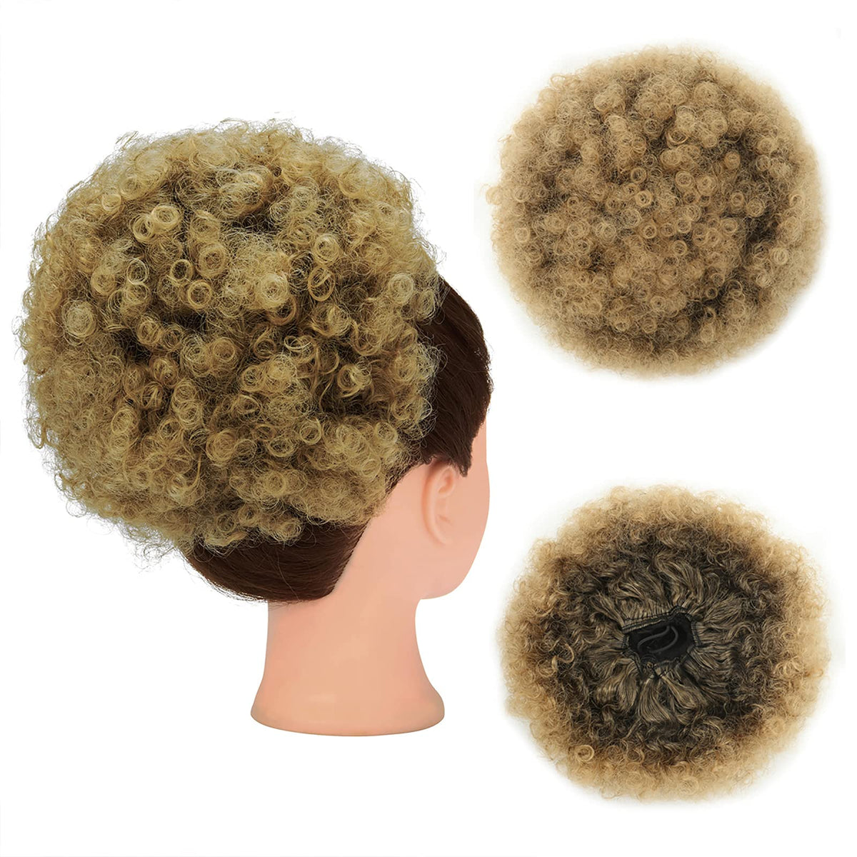 THEMIS HAIR Afro Puff Drawstring Ponytail for Black Women, High Puff Drawstring Short Ponytail Bun for Short Natural Hair, Afro 