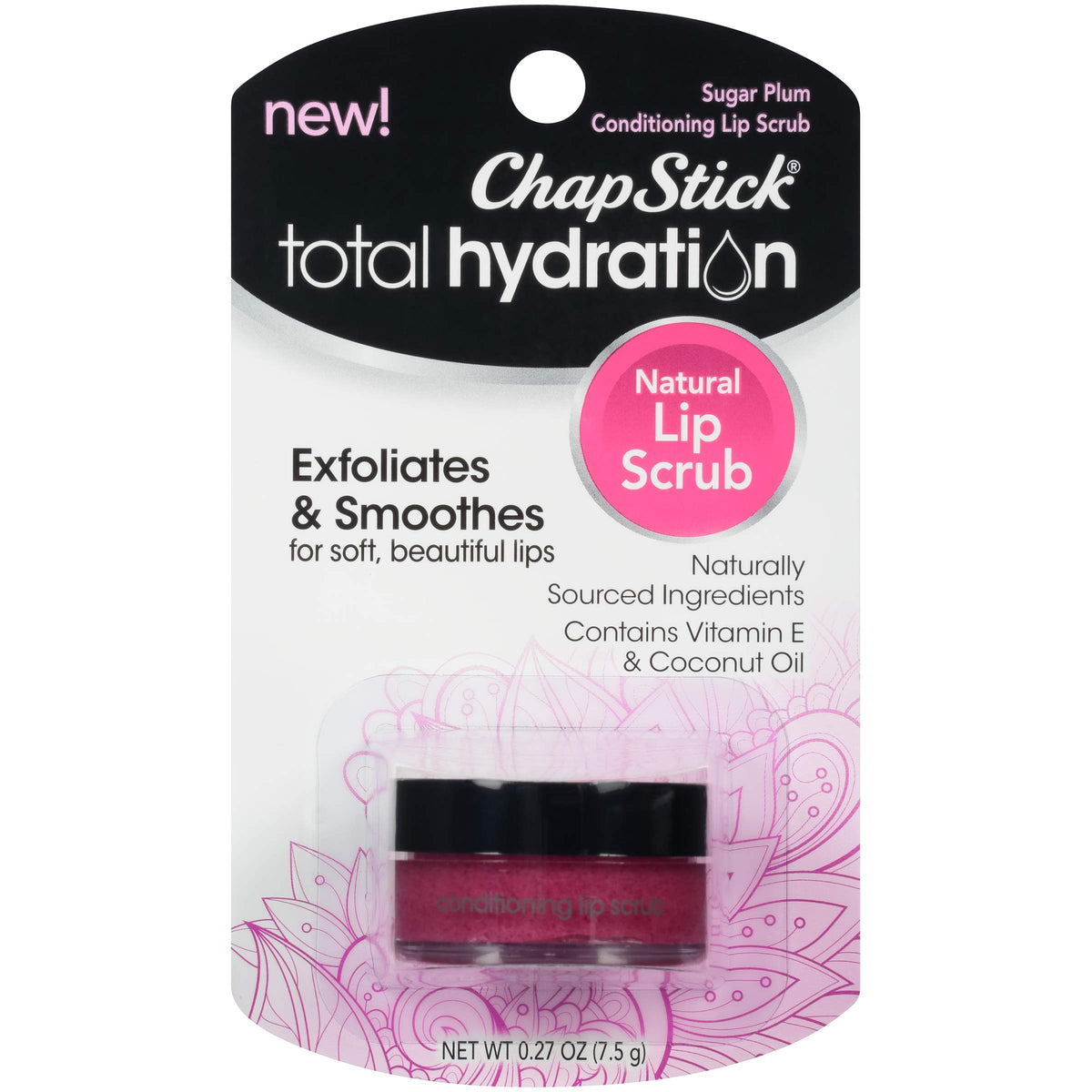 Chapstick Total Hydration Sugar Plum Lip Scrub & Exfoliator Jar - 0.27 Oz, Fuchsia