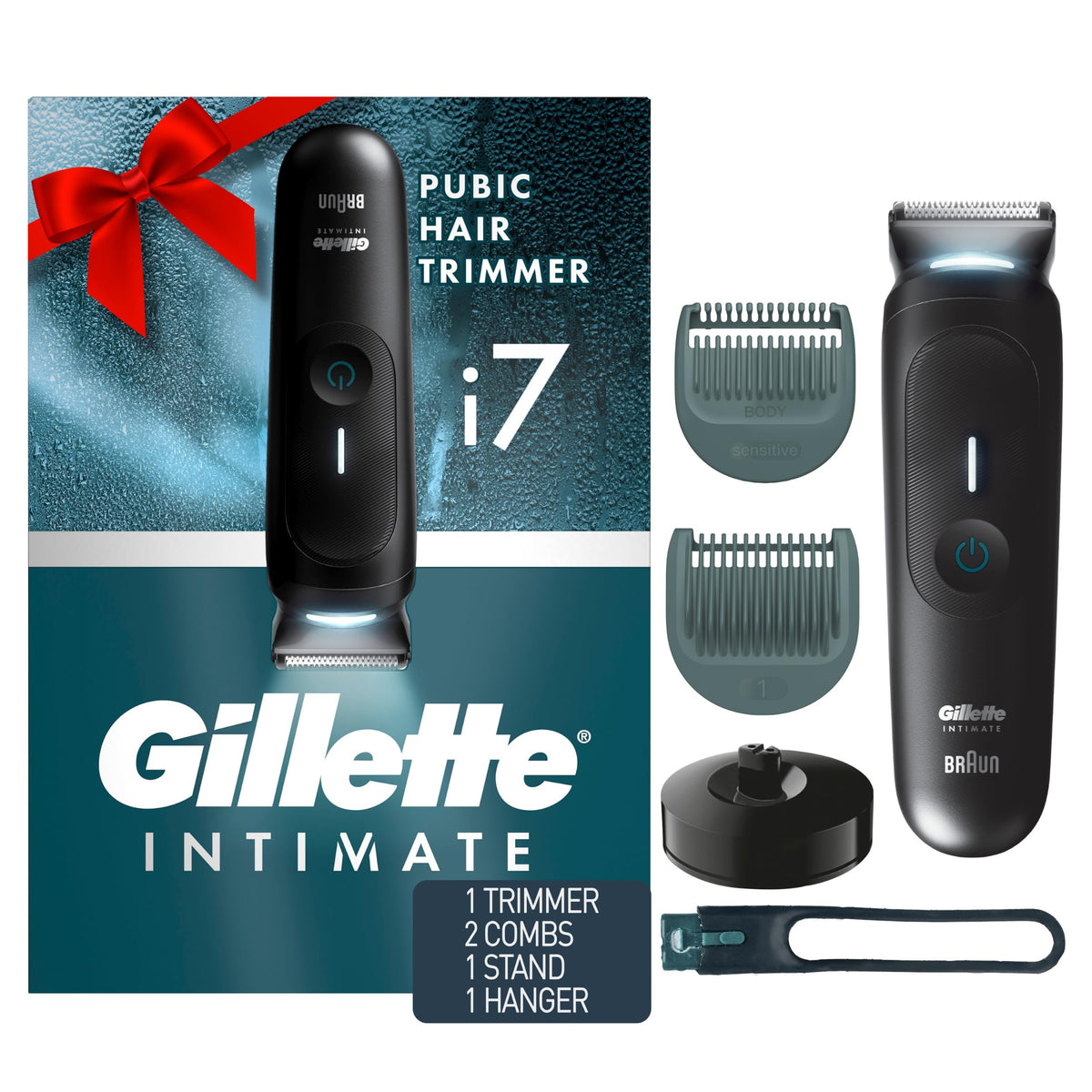 Gillette I7 Waterproof Led Pubic Hair Trimmer For Men - Premium Manscaping Groomer