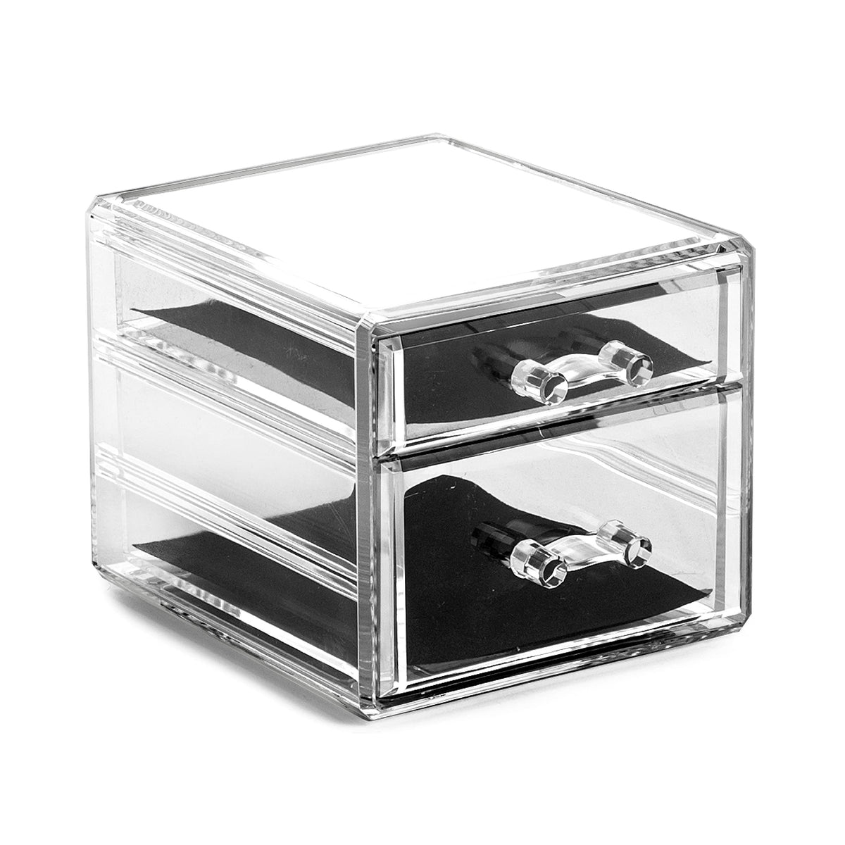 BINO Acrylic Makeup Drawer Organizer - 3 Small Clear Drawers for Cosmetics & Jewelry Storage