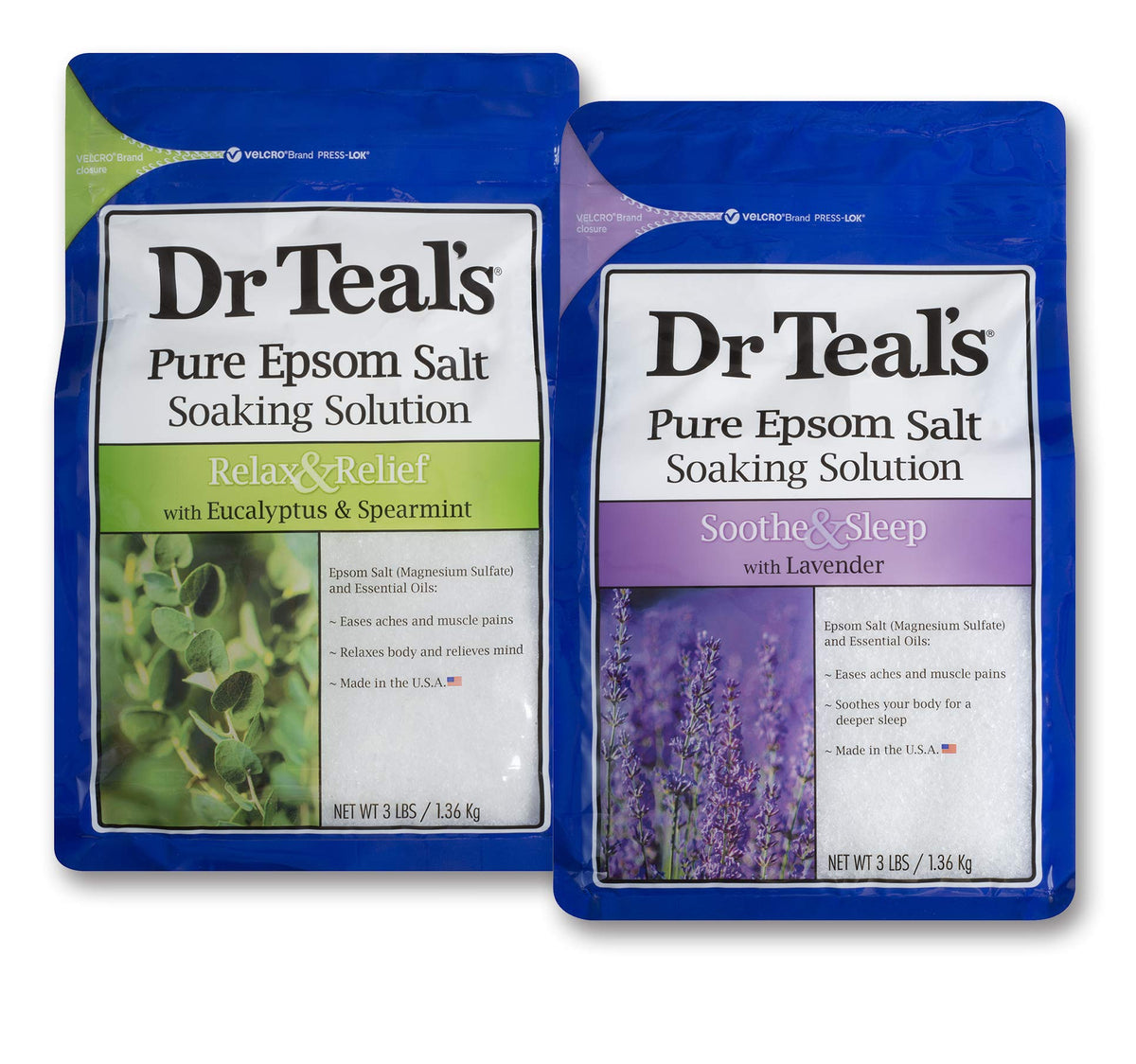 Dr Teal'S Epsom Salt Bath Gift Set - Eucalyptus & Lavender, 2 Pack (3Lb Each) For Muscle Relief