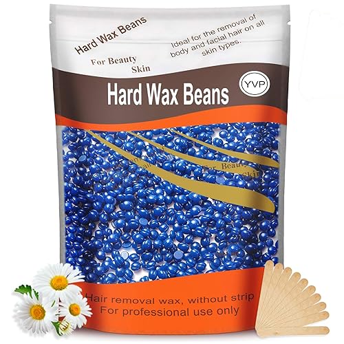 Yovanpur Hard Wax Beads for Sensitive Skin, 300g, Blue - Coarse Hair, Face, Body, Bikini Waxing