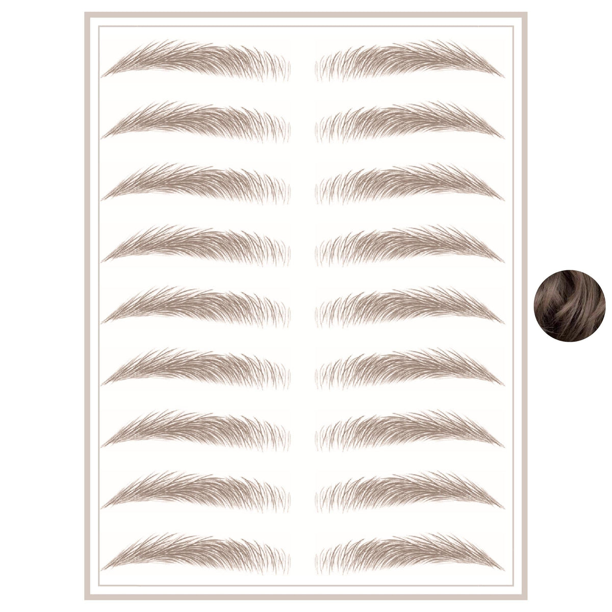 Brows By Bossy Ash Brown Temporary Eyebrow Tattoos - Waterproof Hair-Like Stickers For Men & Women