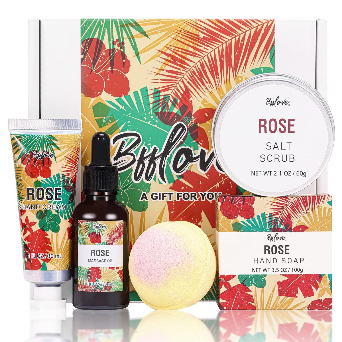 Bfflove Spa Gifts For Women - 5Pc Self Care Kit With Bath Bombs, Oils & Creams, Perfect Birthday Gift