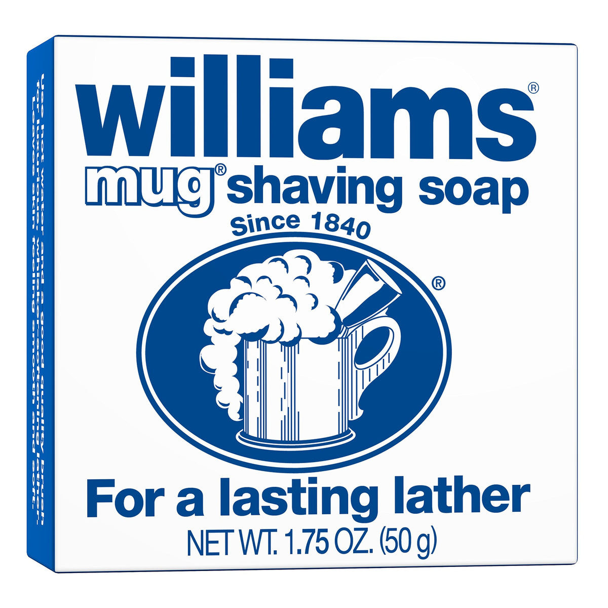 Just For Men Williams Mug Shaving Soap - White Blue, 1.75 Oz, Perfect For Smooth Shaving