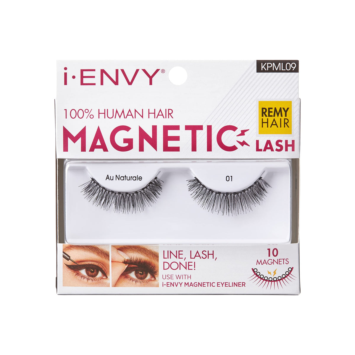 Kiss I Envy Magnetic Human Hair Lashes - Double Strength, Reusable, Easy To Apply, Everyday Wear