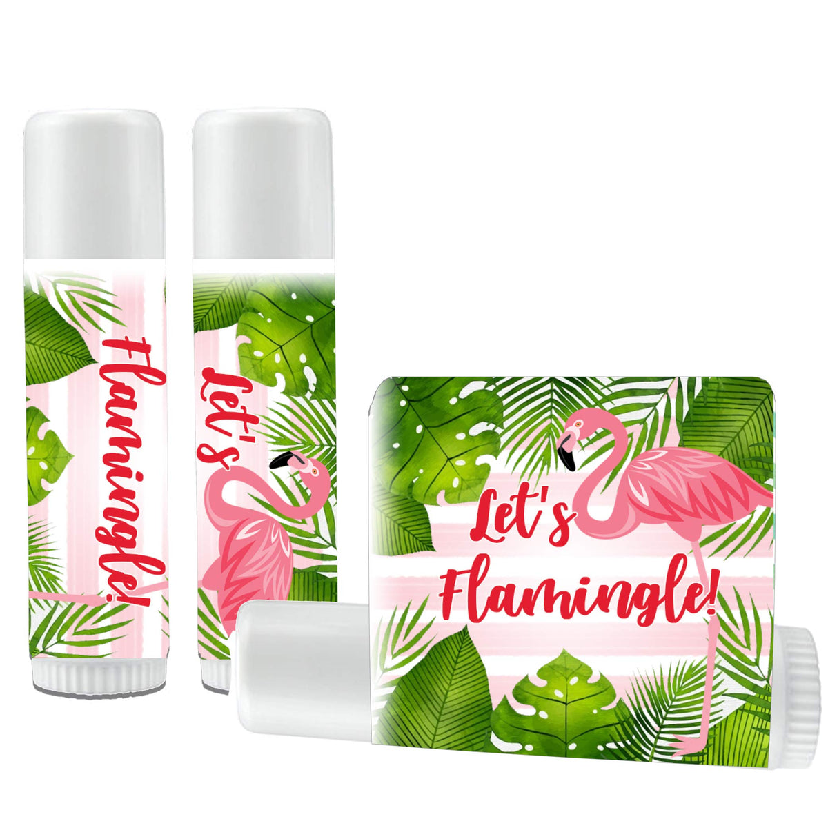 Botanical Bars 12 Flamingo Lip Balms - Party Favors For Showers & Birthdays, Pink Hemp