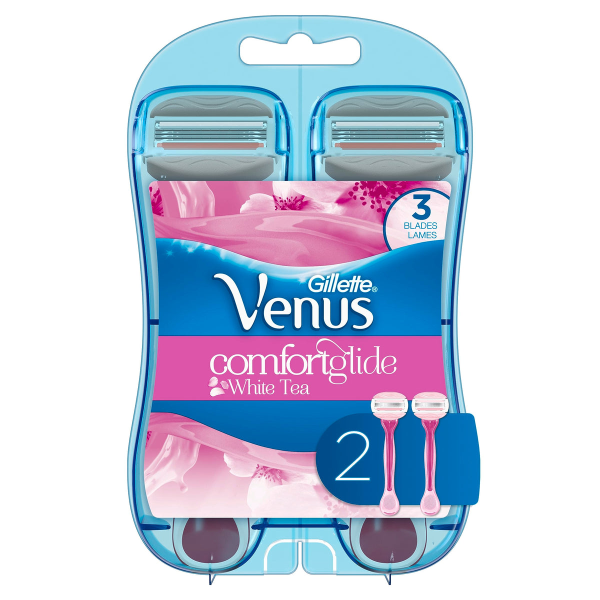 Gillette Venus Comfortglide Women'S Disposable Razors - 2 Count, Smooth Shaving For Sensitive Skin