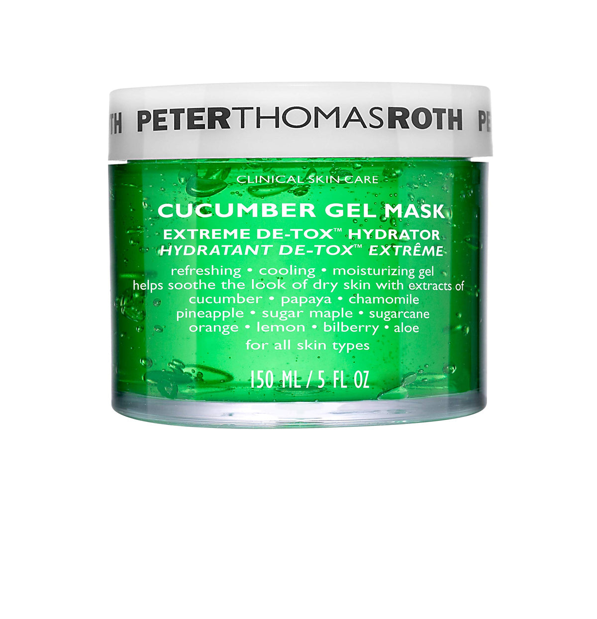 Peter Thomas Roth  cucumber gel Mask  Extreme DeTox Hydrator  cooling and Hydrating Facial Mask  Helps Soothe the Look of Dry a