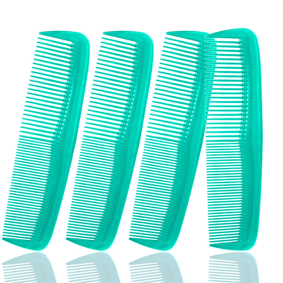 Soft 'N Style Green 4-Pack Not Breakable Fine Tooth Combs - Small Plastic Hair Care Tools