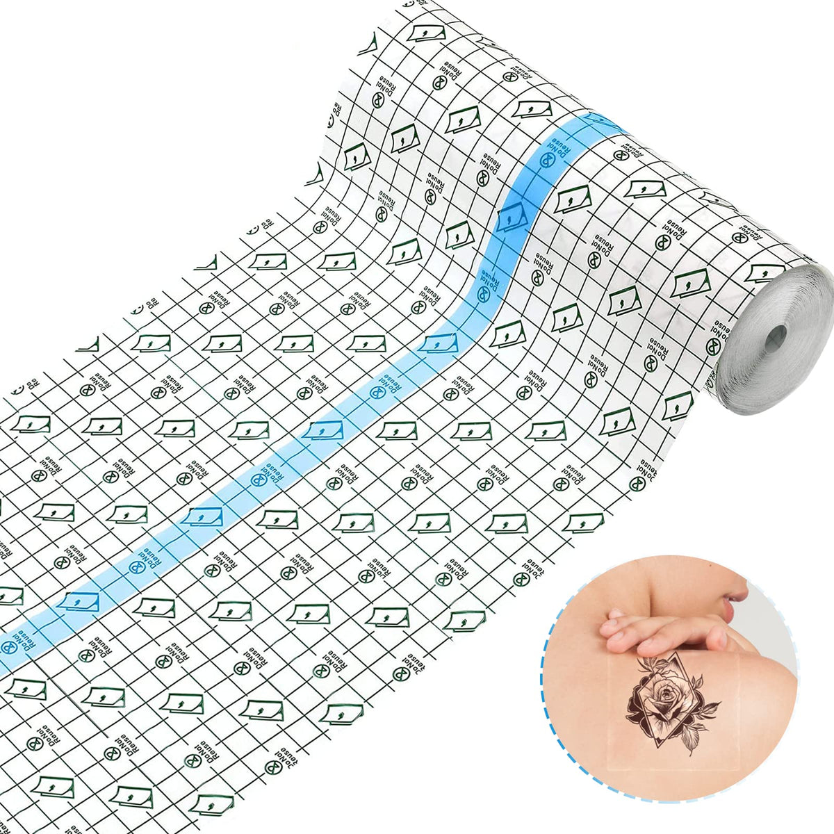 Serfeymi Tattoo Aftercare Bandage - Waterproof Transparent Film Dressing, 10&quot; X 2.2 Yards