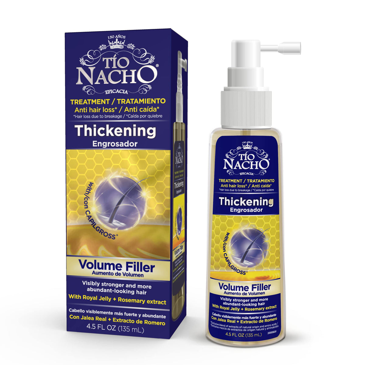 Tio Nacho Thickening Volume Filler Treatment, 4.5 Oz - Anti-Hair Loss & Strengthening Formula