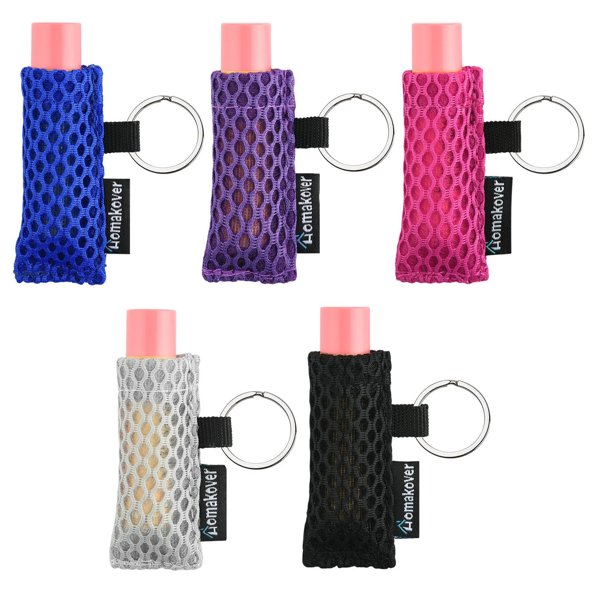 Homakover 5-Piece Lipstick Holder Keychain Pouch - Compact Travel Accessories For Women