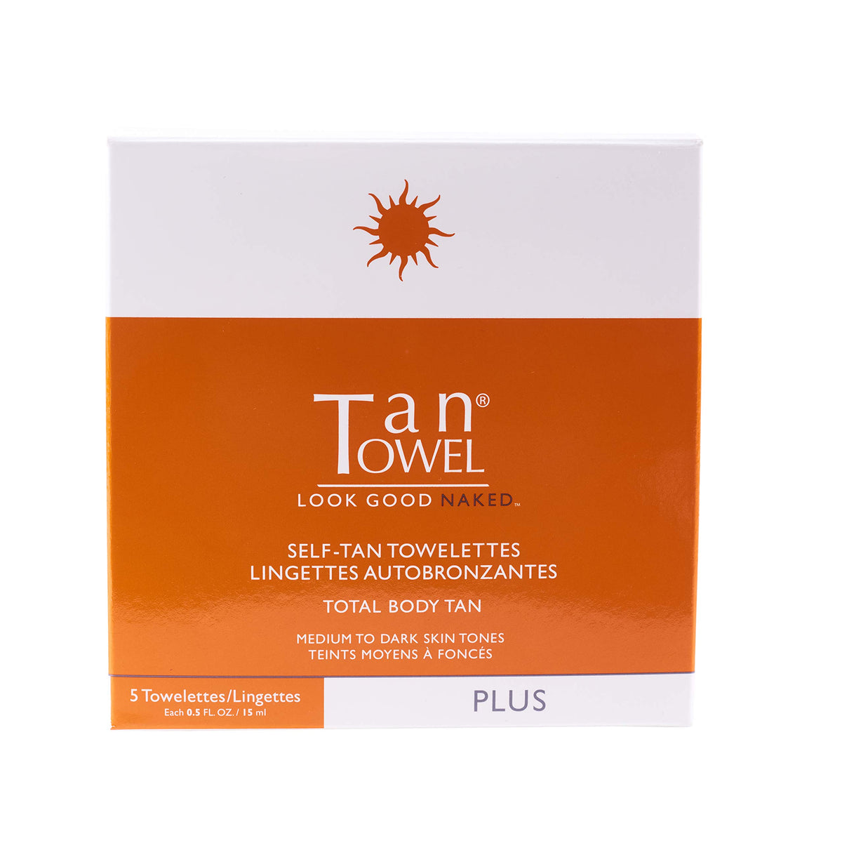 Tan Towel Plus Self-Tan Towelettes, Full Body, 5 Count - Instant Sunless Tanning Solution