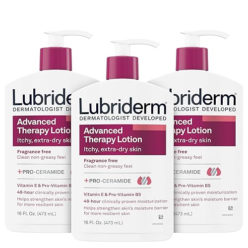 Lubriderm Advanced Therapy Moisturizing Lotion, Fragrance-Free, 3-Pack, 16 Fl. Oz Each