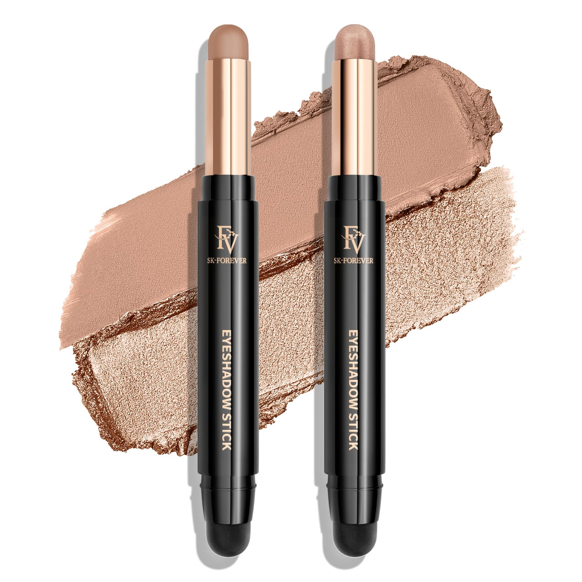 Fv Waterproof Eyeshadow Stick Duo - Long-Lasting Matte & Shimmer Cream Pencil (Vanila & Champagne)