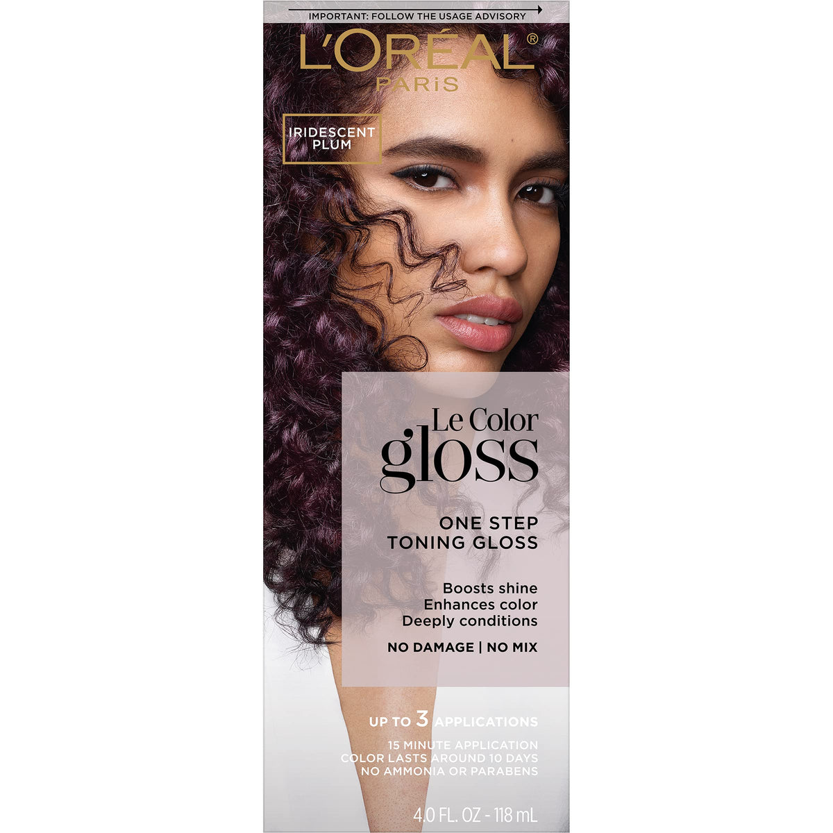 L’Oréal Paris Le Color Gloss, Iridescent Plum Purple, Toning Hair Gloss, 4 Oz - Conditions & Shines