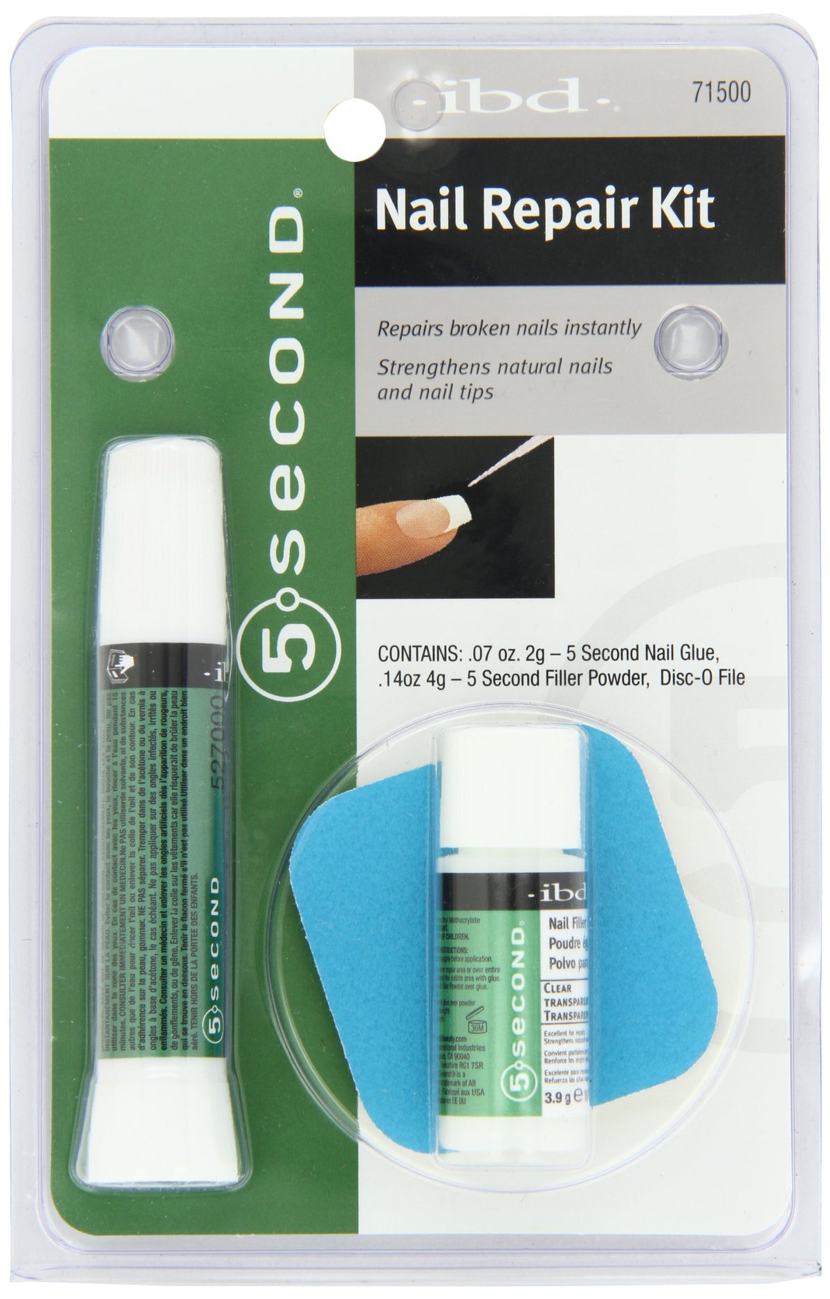 Ibd 5 Second Nail Repair Kit - 1Oz Quick Fix For Damaged Nails, Professional Nail Care