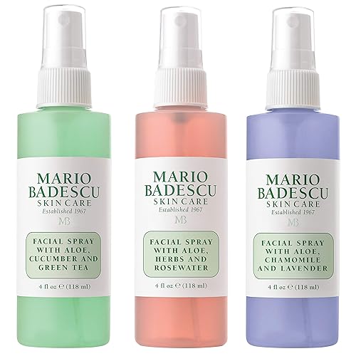 Mario Badescu Facial Spray Collection - Rose, Cucumber, Lavender & Orange Blossom, 4 Fl Oz (3-Pack)