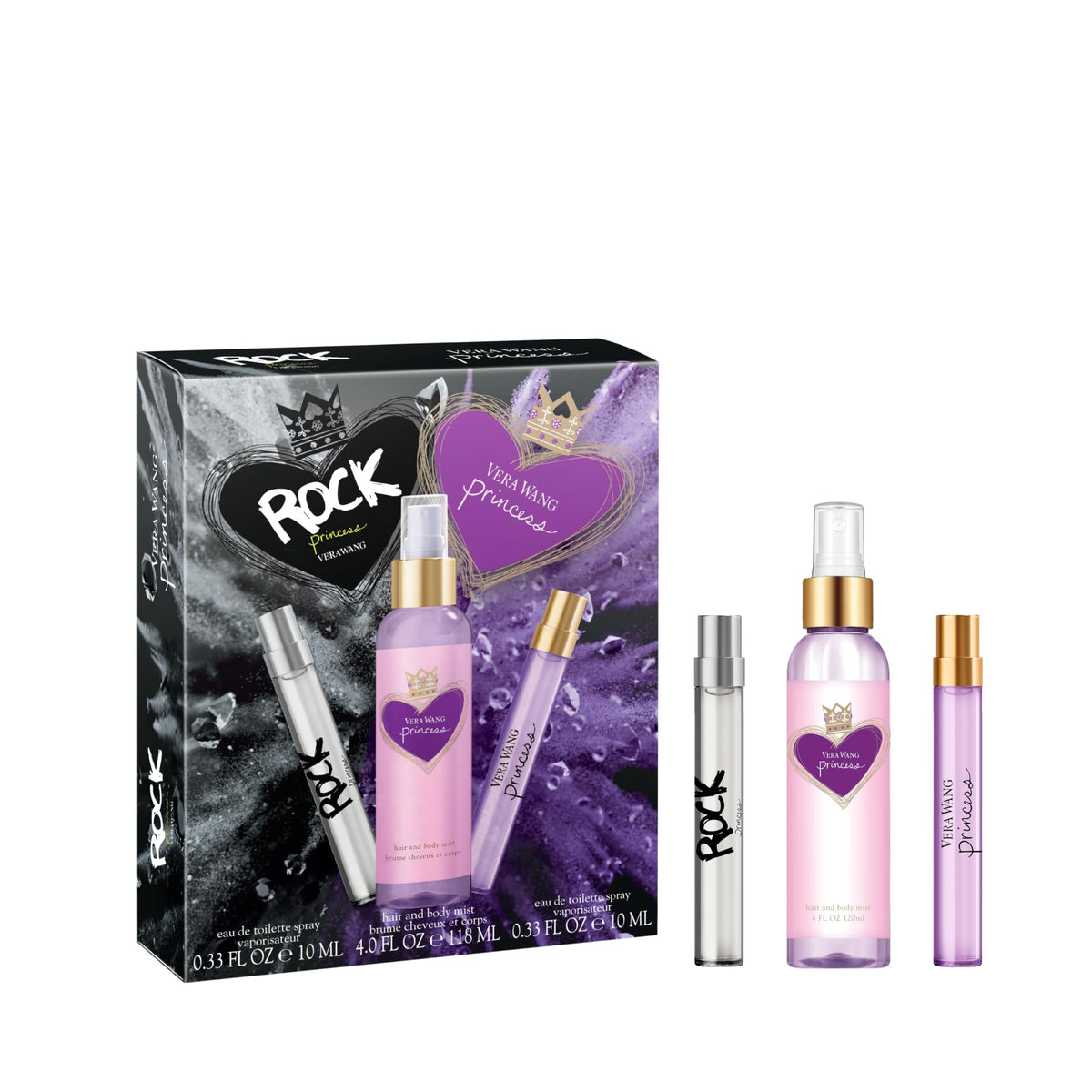 Vera Wang Princess & Rock Princess 3-Piece Gift Set, Eau De Toilette & Body Mist, Women'S Fragrance